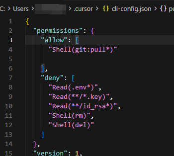 信息图：Cursor CLI 的配置文件权限黑白名单